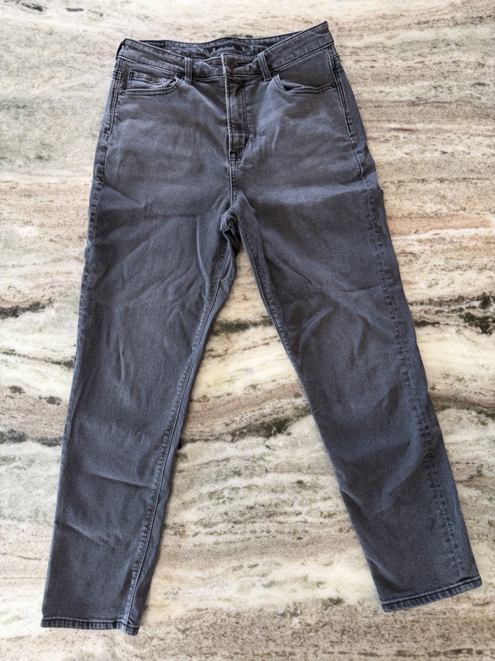 Classic High-Rise Straight Leg Jeans - Charcoal